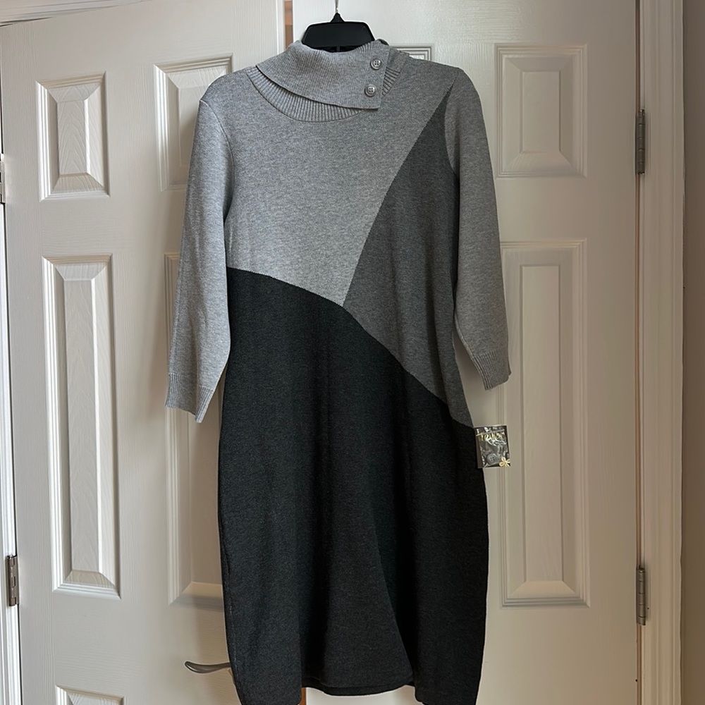 Taylor Sweater Dress - Grey - Size Large